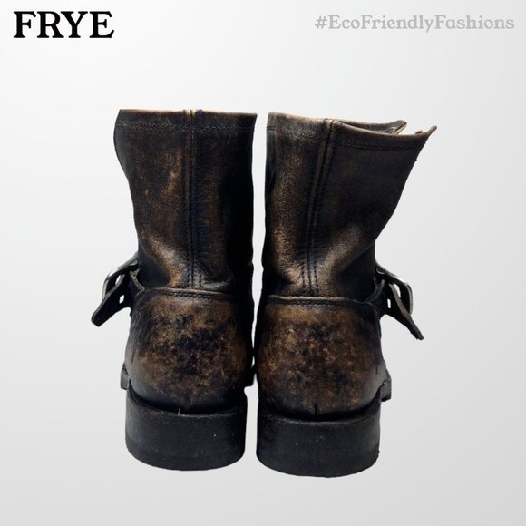 Frye Veronica Antique Black Distressed Ankle Boots Size 7 Women's - Picture 3 of 7